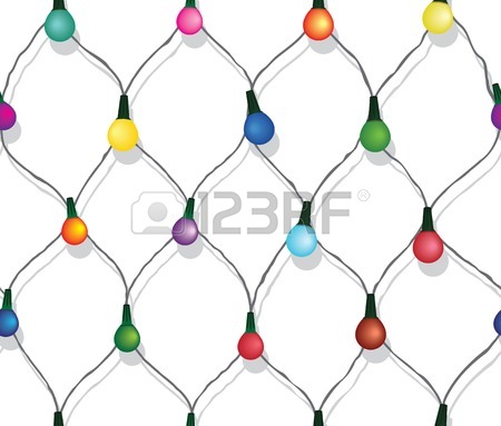 450x383 Seamless String Of Christmas Lights On Garland Vector Background