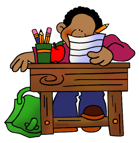488x504 Student At Desk Clipart