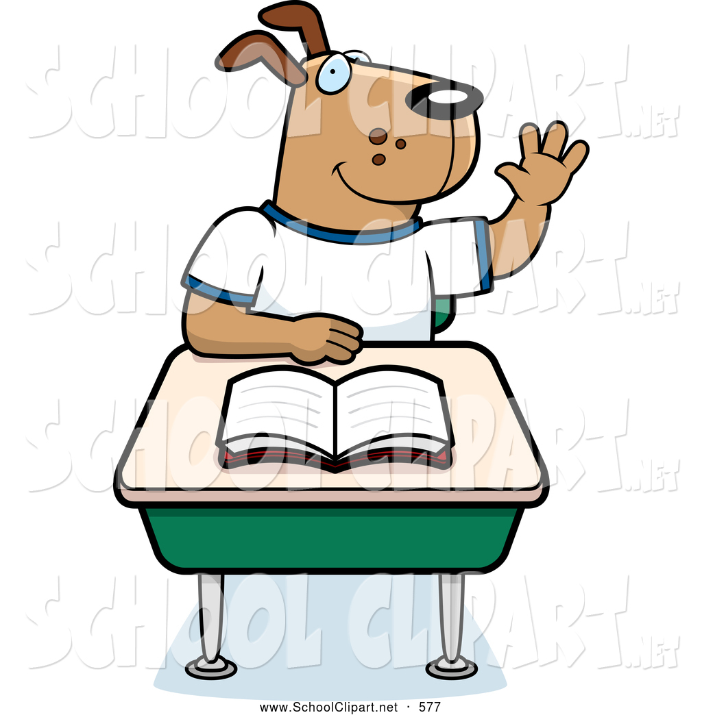 1024x1044 Clip Art Of A Student Dog Raising His Hand And Sitting