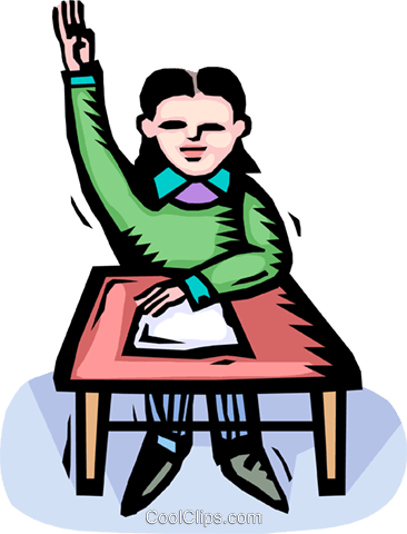 366x480 Student Raising His Hand Royalty Free Vector Clip Art Illustration