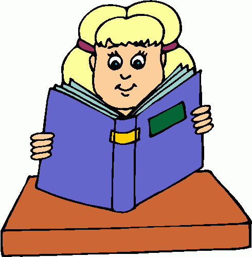 490x500 Student Reading Clipart
