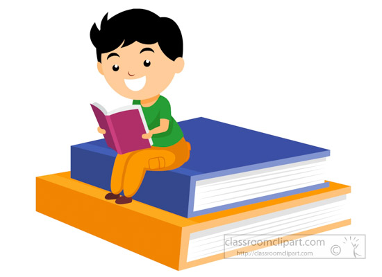 550x400 Reading Clipart Student Reading Book Sitting On Big Books Clipart