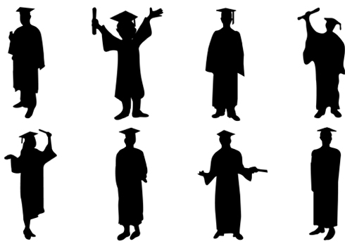 500x350 Graduation Clipart Silhouette