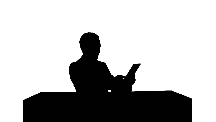852x480 Silhouette Portrait Of A Male Student Reading A Book Stock Footage