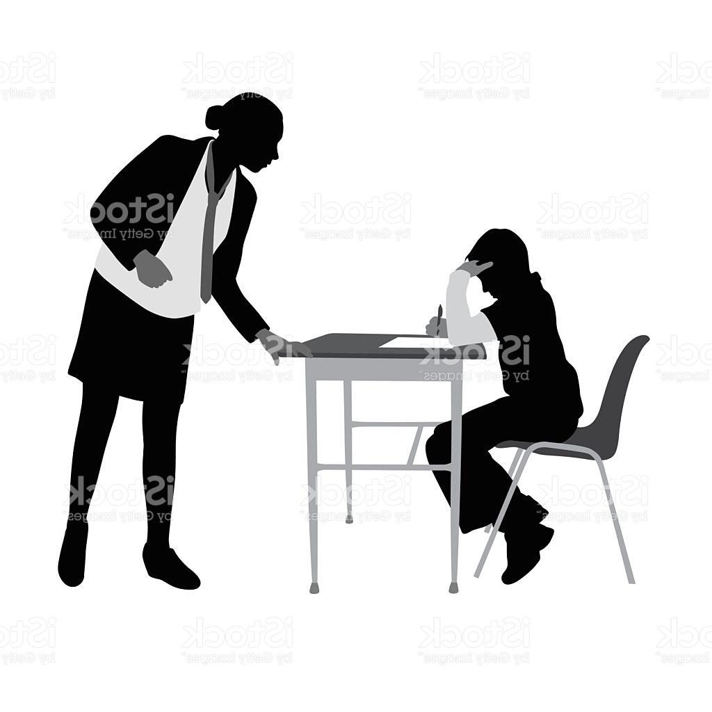 1024x1024 Top 10 Teacher Helping Student Work Silhouette Vector Library