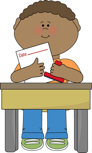 303x500 Student At Desk Clipart
