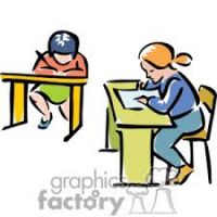 200x200 Student Working At Desk Clipart