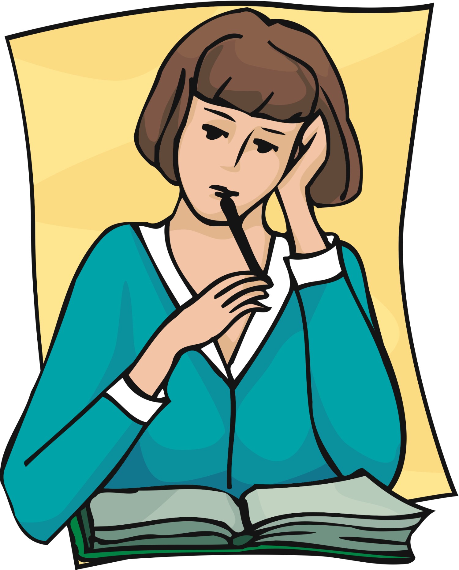 1500x1861 Reflection Clipart Student Thinking