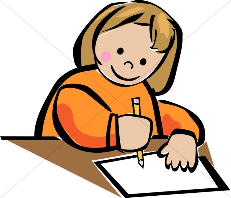 776x664 Girl Writing Clipart