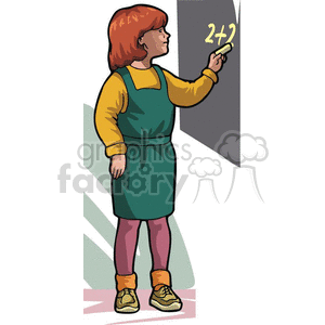 300x300 Royalty Free Cartoon Student Writing On The Blackboard 382574