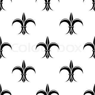320x320 Fleur De Lis Seamless Vector Pattern. French Vintage Stylized Lily