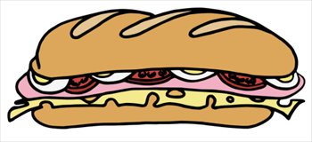 350x160 Sandwich Clipart Sub Sandwich