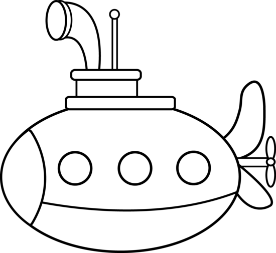 550x505 Cute Submarine Coloring Page