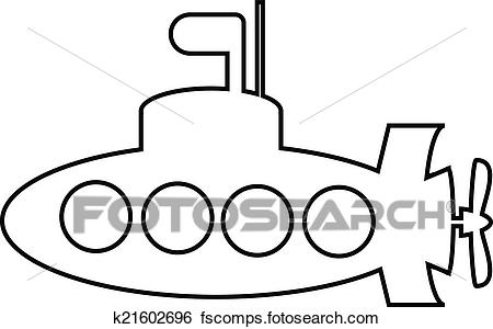 450x300 Clip Art Of Submarine Icon K21602696