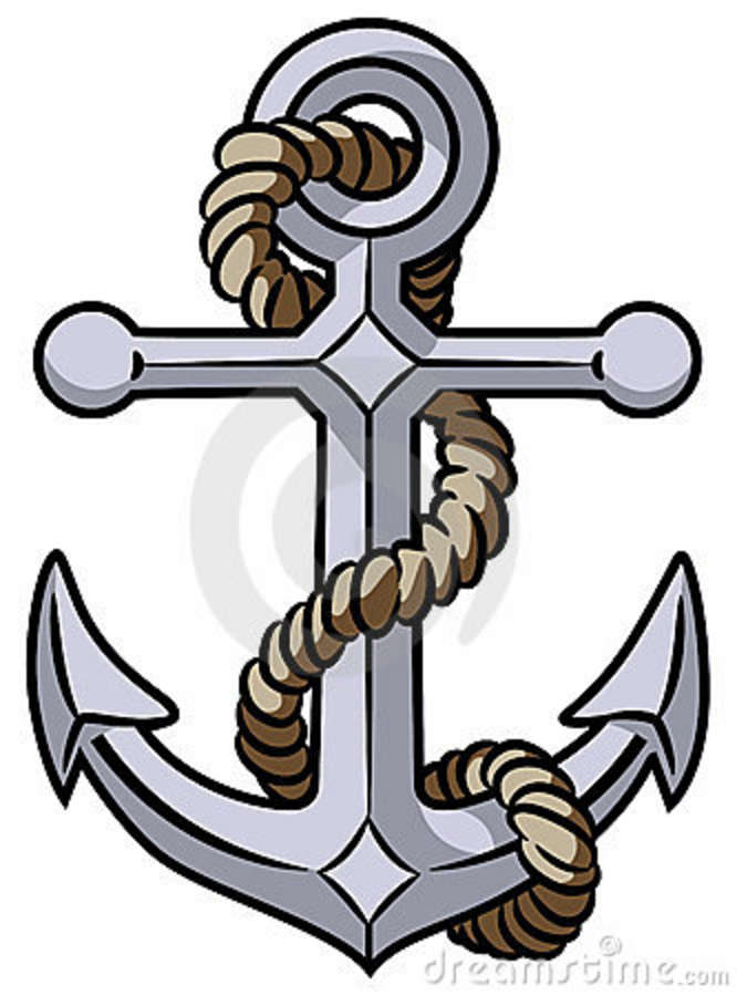 666x900 Nautical Symbols Clip Art Vector Illustration Of Anchor And Rope