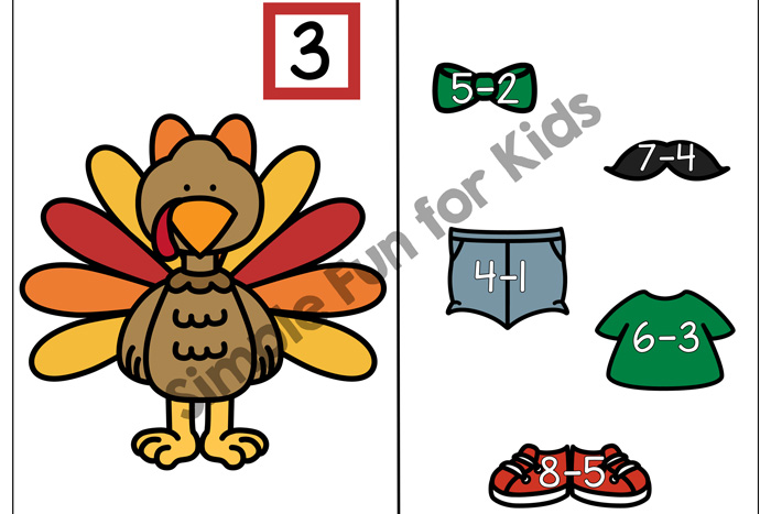 700x467 Dress A Subtraction Turkey (1 3) Printable