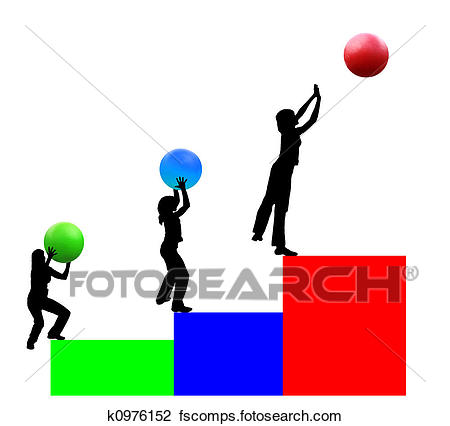 450x426 Clip Art Of Three Steps To Success. K0976152