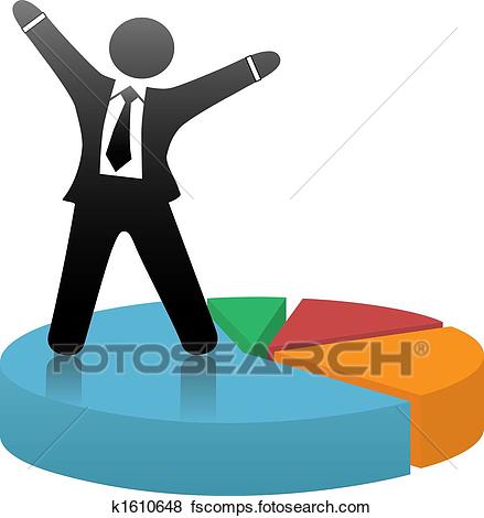 439x470 Clip Art Of A Symbol Business Man Celebrates A Financial Market