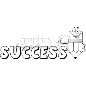 300x300 Royalty Free 5939 Royalty Free Clip Art Happy Pencil Cartoon