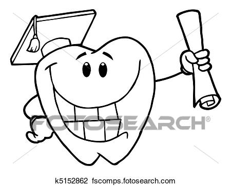 450x363 Clipart Of Outline Successful Graduate Tooth K5152862