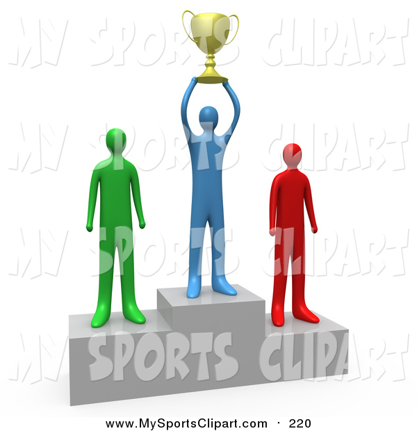 600x620 Sports Clip Art Of A 3d Successful Athlete Holding A Golden Trophy