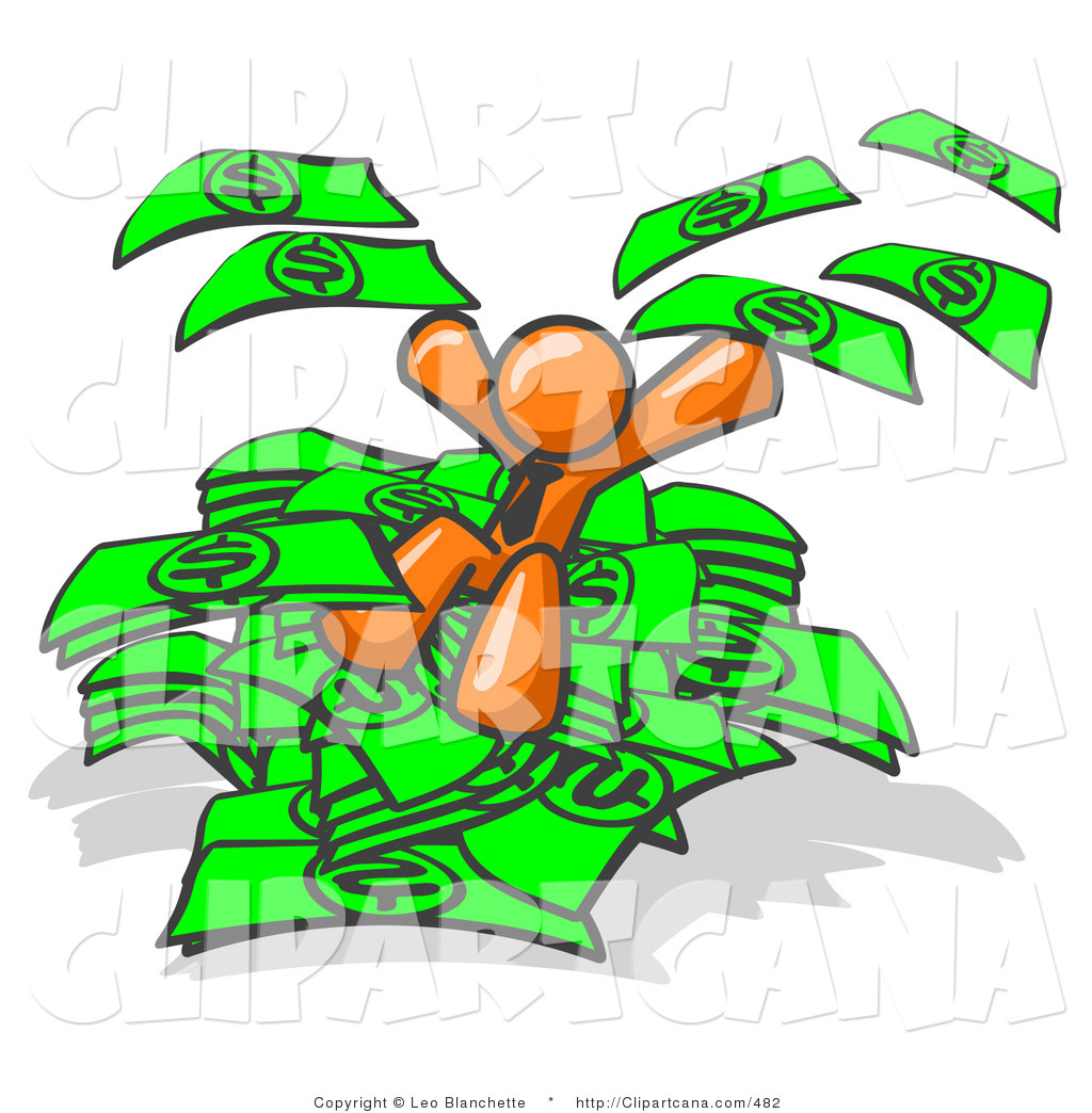 1024x1044 Vector Cliprt Of Successful Orange Business Man Jumping In