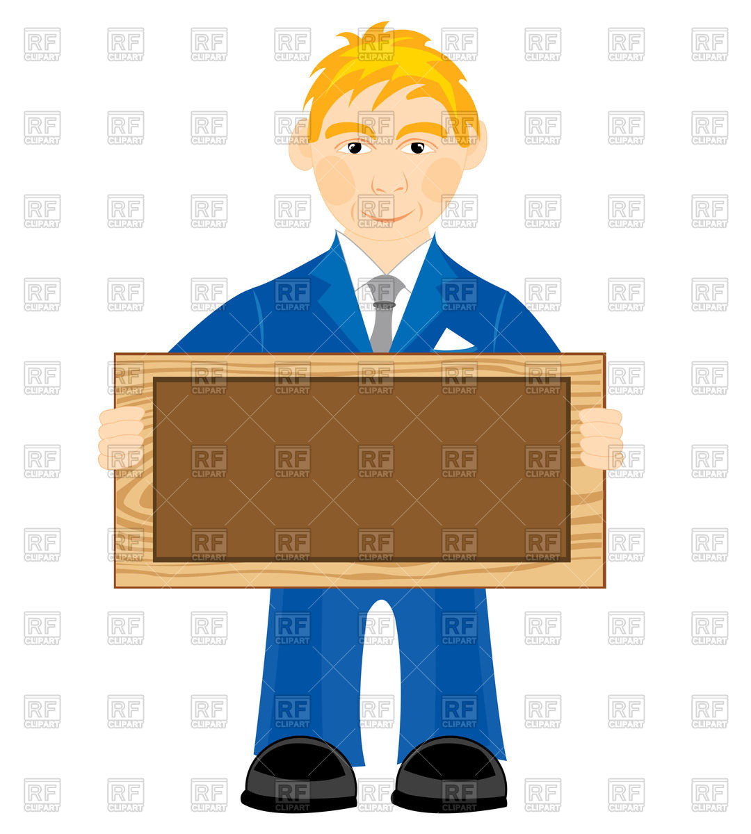 1080x1200 Man In Suit With Board In Hand Royalty Free Vector Clip Art Image