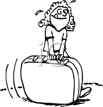 336x350 Royalty Free Clipart Image Black And White Cartoon Of A Girl