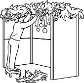 170x168 Clipart Of Jewish Guy Builds Sukkah For Sukkot Coloring Page