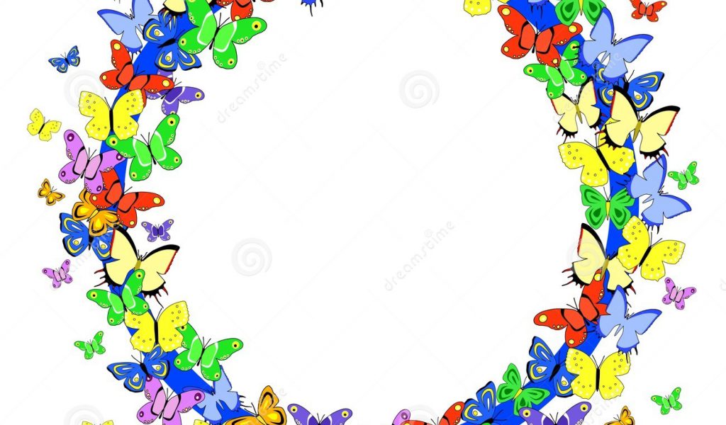 1024x600 Butterfly Border Line Clipart