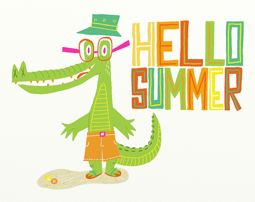 500x397 Funny Hello Summer Cartoon
