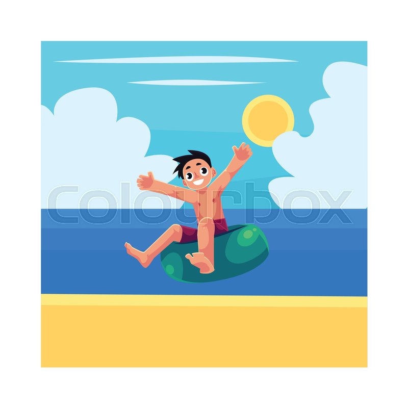 800x800 Kid, Boy, Child Riding Swim Ring, Enjoying Summer Water Activities