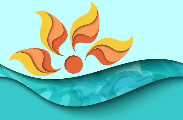 596x392 Summer And Cartoon Waves Background Vector Free Vector