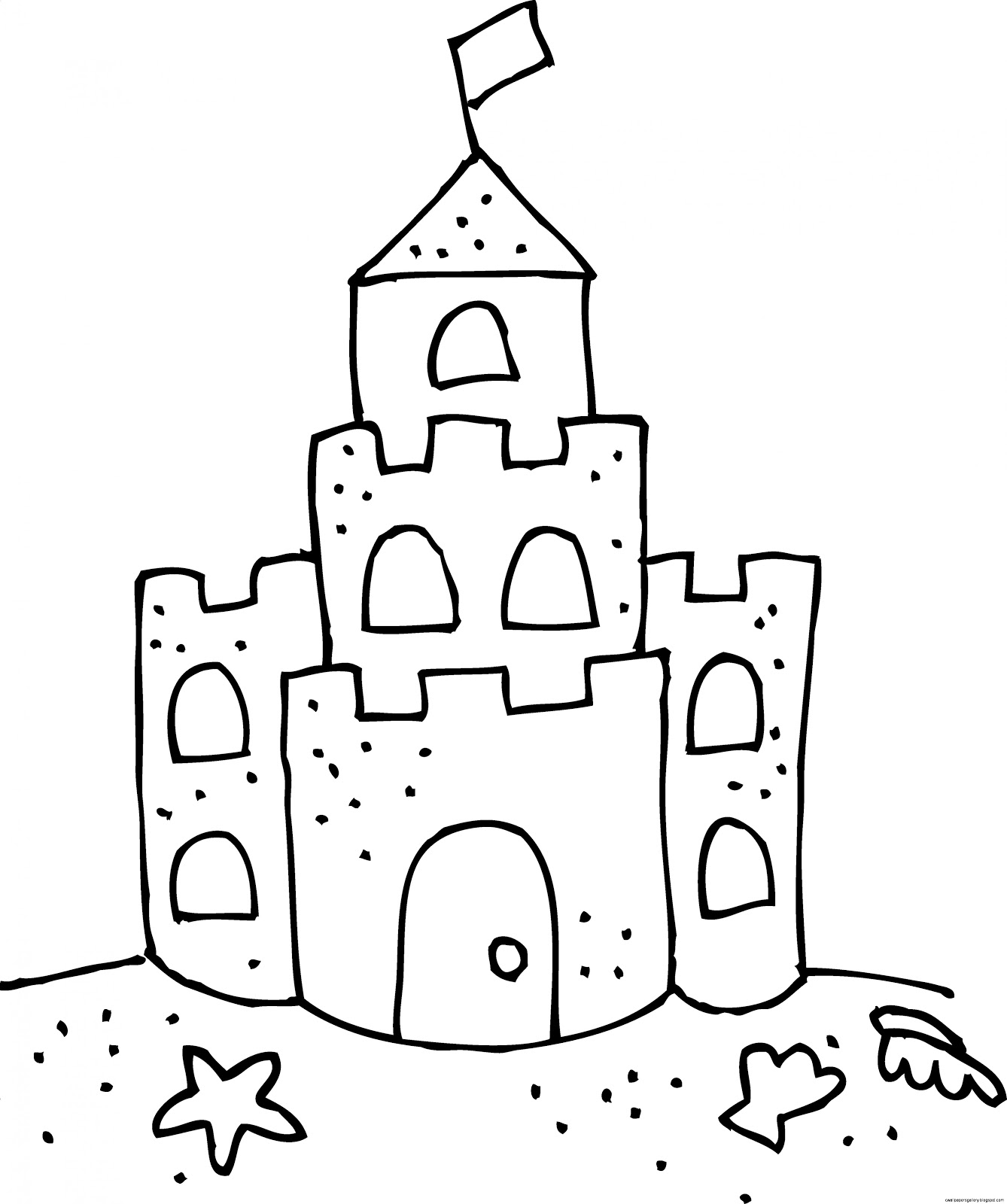 1338x1600 Sand Castle Clipart Black And White