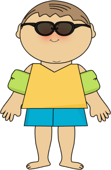 359x550 Boy Wearing Arm Floats Clip Art
