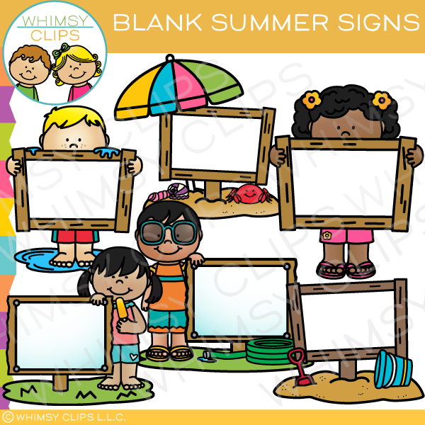 600x600 Blank Summer Signs Clip Art , Images Amp Illustrations Whimsy Clips