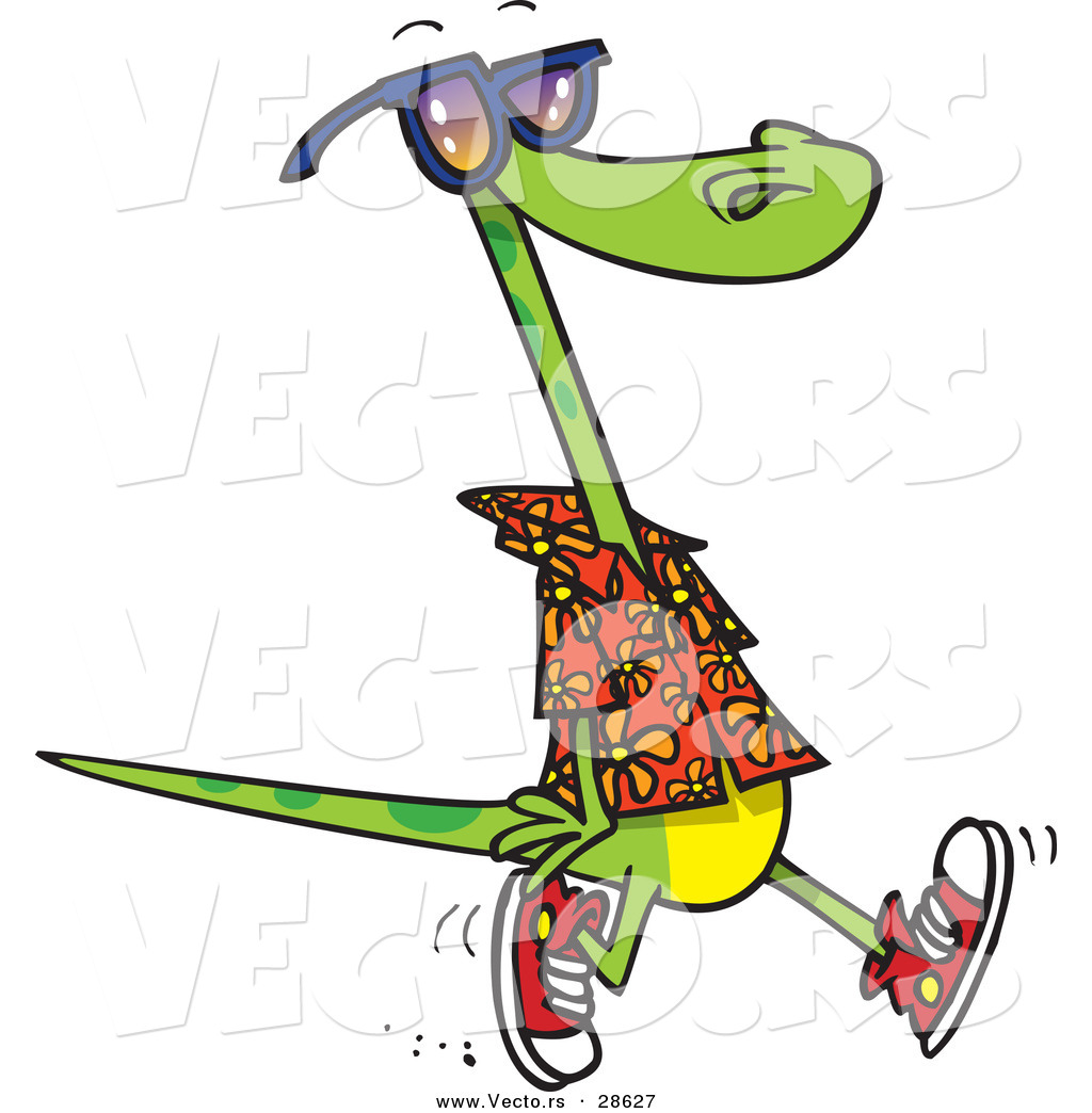 1024x1044 Vector Of A Cartoon Lizard Wearing Summer Clothes, Shoes,