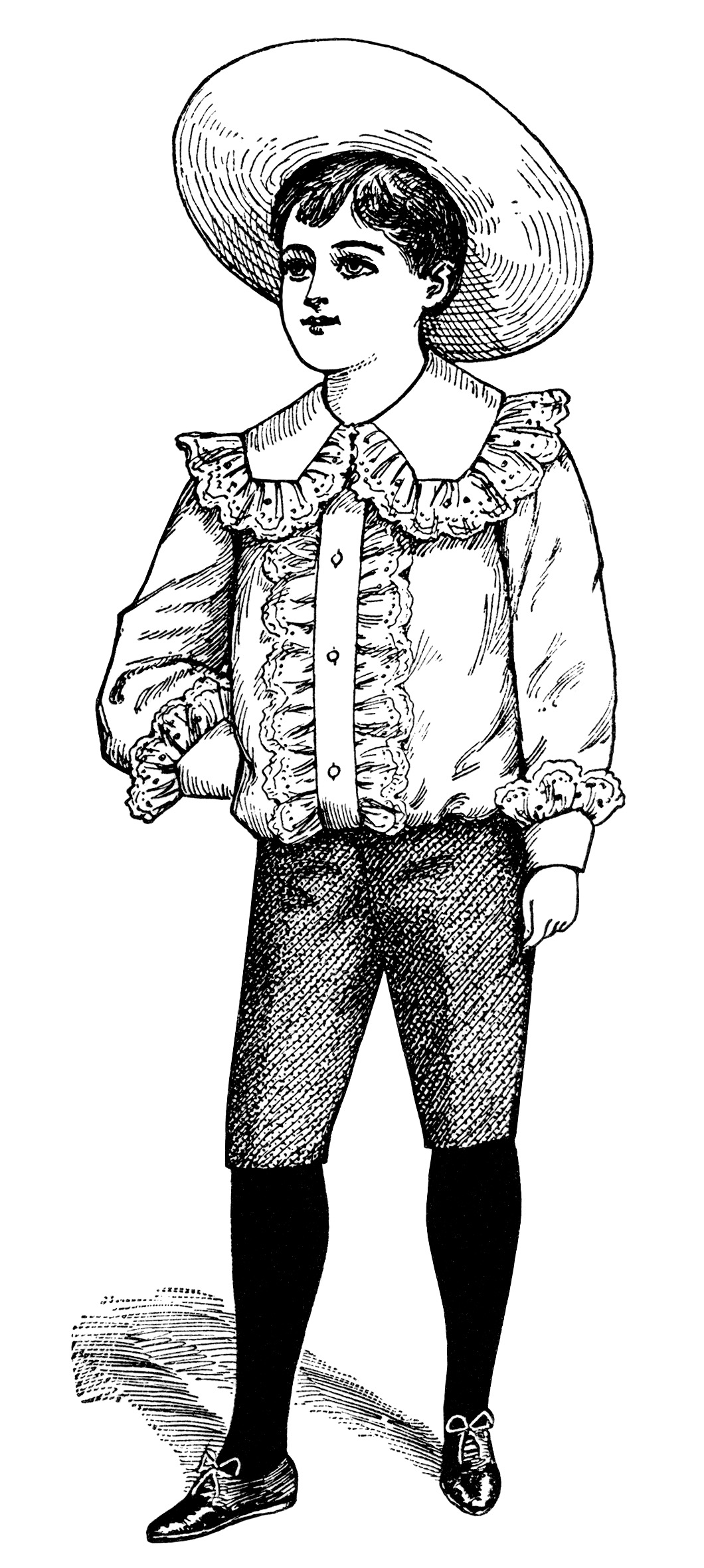 1060x2360 Victorian Boy Summer Fashion 1900 ~ Free Vintage Clip Art Old