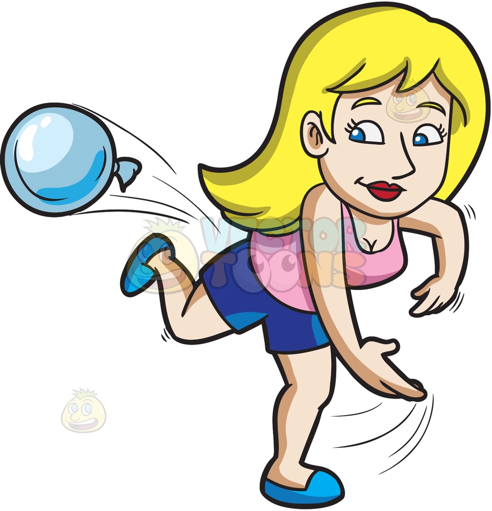 986x1024 A Woman Throwing A Water Balloon During A Summer Party Cartoon
