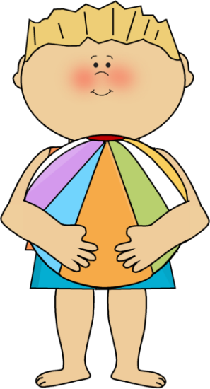 297x550 Boy Holding Beach Ball Clip Art