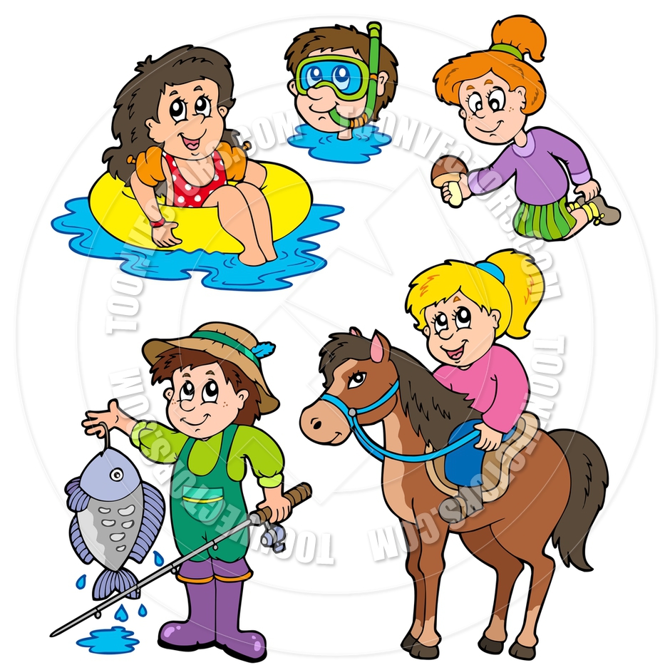 940x940 Cartoon Summer Kids Activities Collection By Clairev Toon