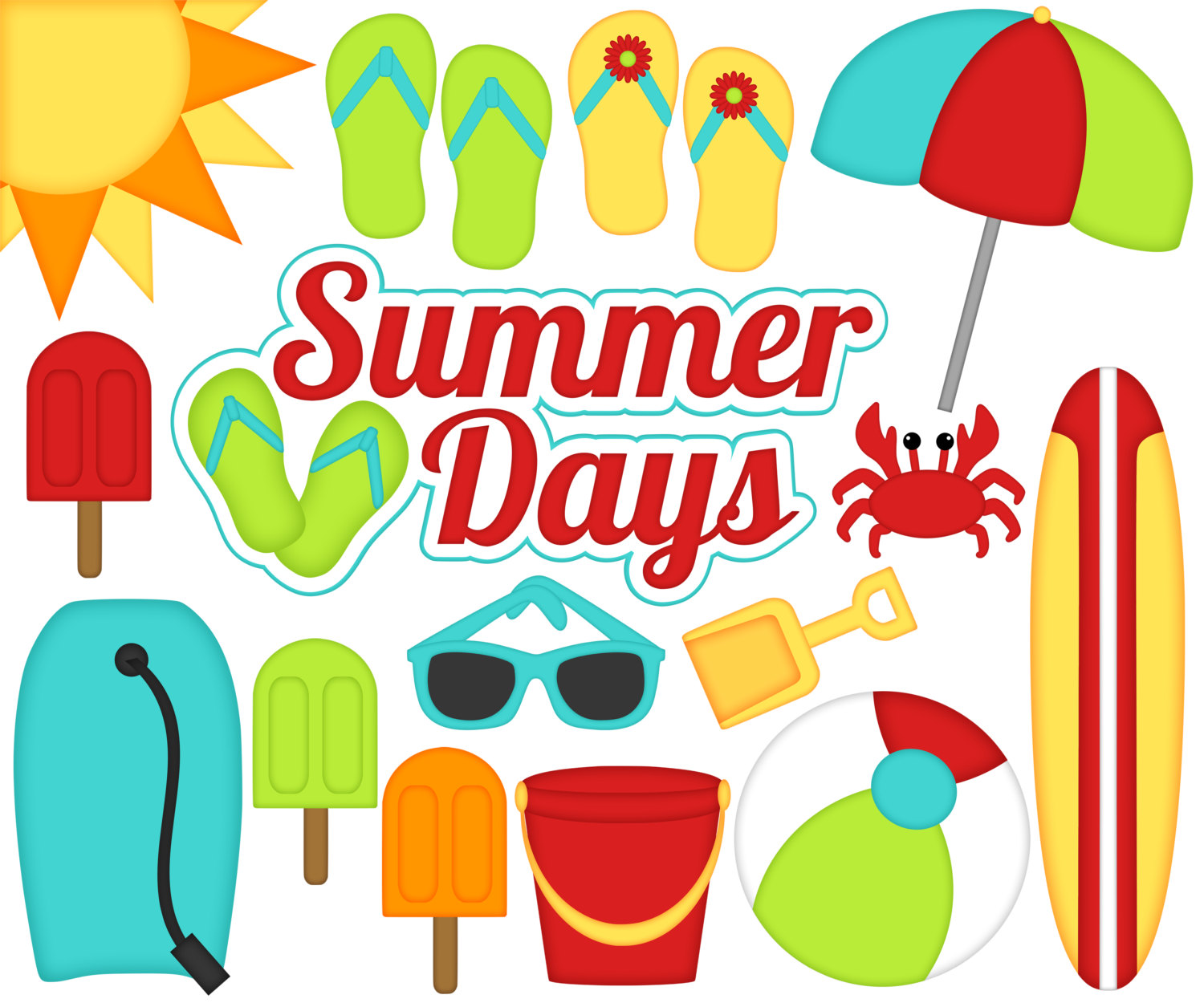 1500x1250 Summer Days Digital Clipart