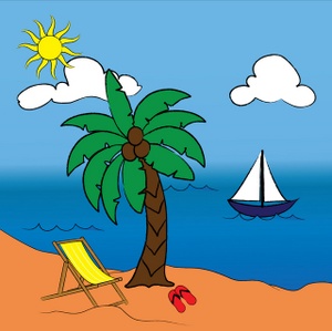 300x299 Hawaiian Palm Trees Clip Art Image Tropical Paradise
