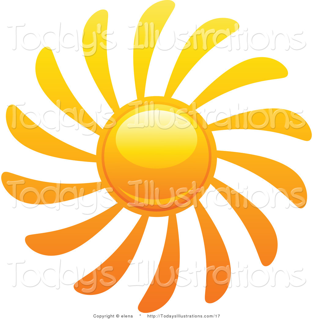 1024x1044 Vector Clipart Of A Golden Hot Summer Sun With Spiral Rays By