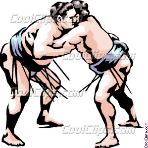 299x300 Sumo Wrestlers Vector Clip Art