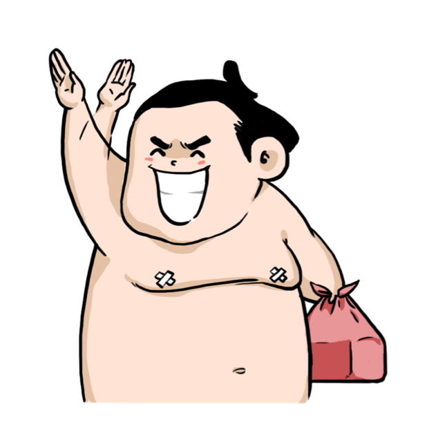 618x618 Ringo The Sumo Wrestler Stickers By Not A Basement Studio Jsc