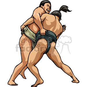300x300 Royalty Free Sumo Wrestlers 170234 Vector Clip Art Image