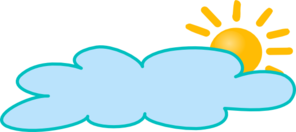 296x132 Sun With Long Cloud Clip Art