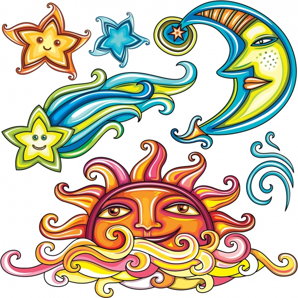 600x599 Sun Moon Free Vector Download (2,284 Free Vector) For Commercial