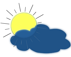 288x229 Sun Behind Cloud With Rain Clipart 1863604